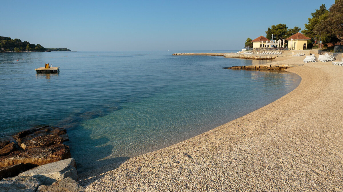 Rovinj, Hotel Katarina, šljunčana plaža