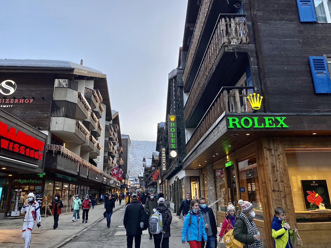 Glavna shopping ulica, Zermatt skijanje, putovanje Švicarska, putovanje autobusom, garanirani polasc